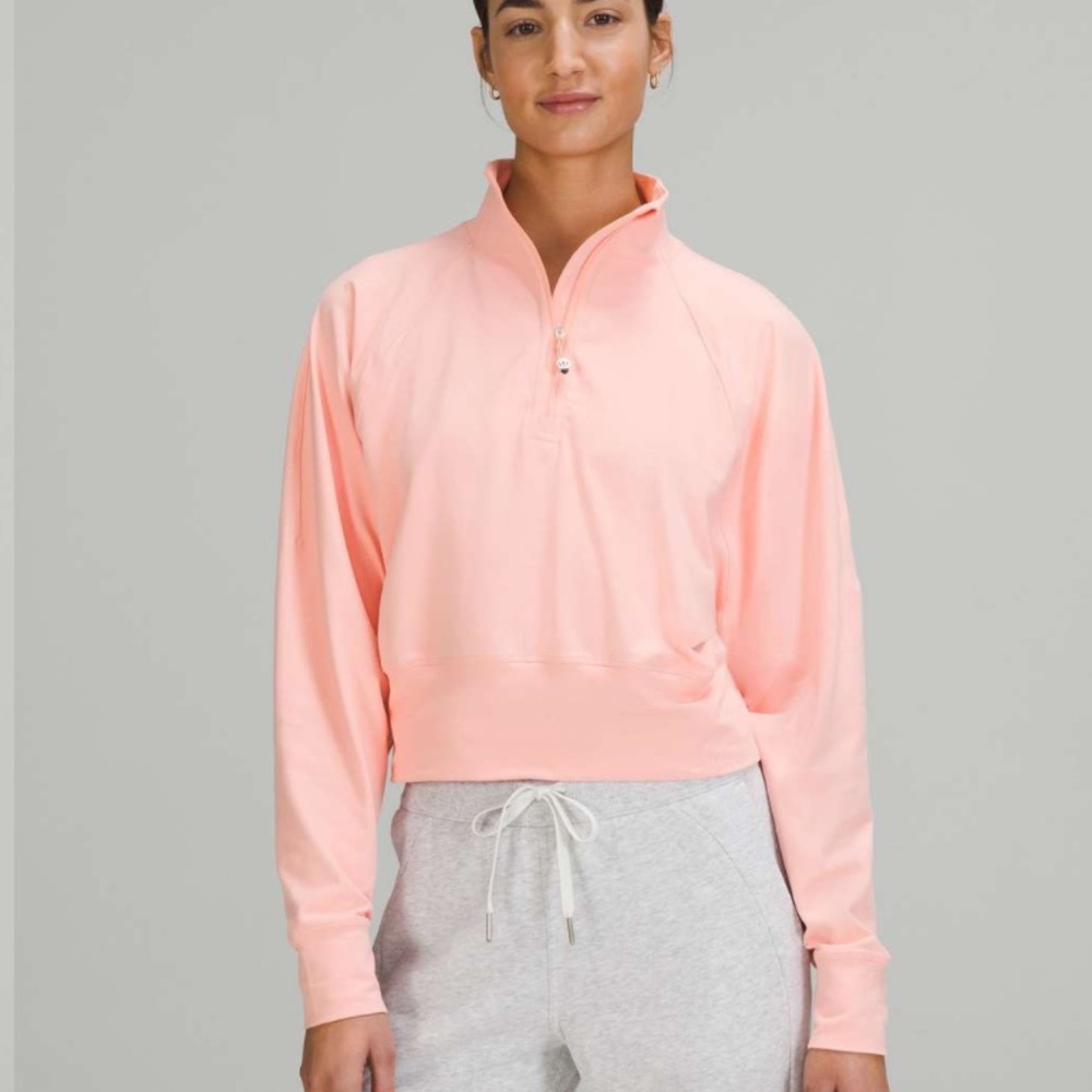 Lululemon Ready to Rulu Half-Zip Pullover Dew Pink Size 6 NWT